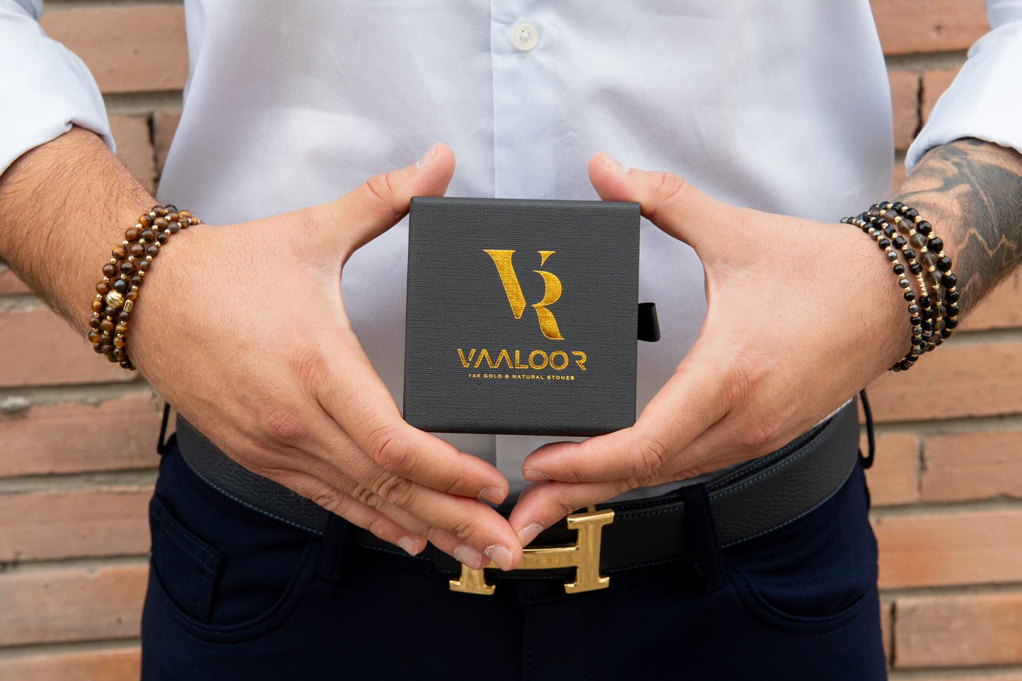 Vaaloor Black Onyx Bracelet – 14k Solid Gold Diamond-Cut Beads