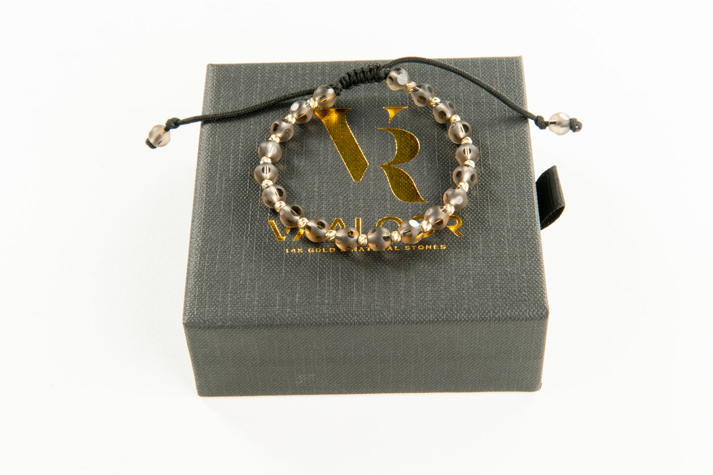 Vaaloor Smoky Quartz & 14k Gold Adjustable Strength