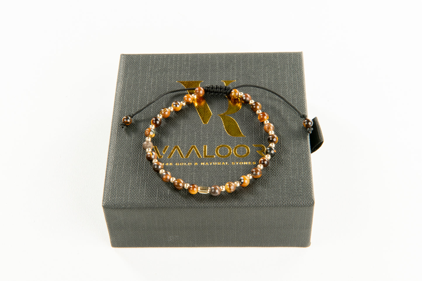 Vaaloor Tiger’s Eye & 14k Gold Accent Bracelet