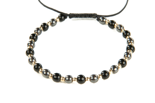 Vaaloor 14k Gold & Black Onyx Bracelet – Handcrafted Luxury