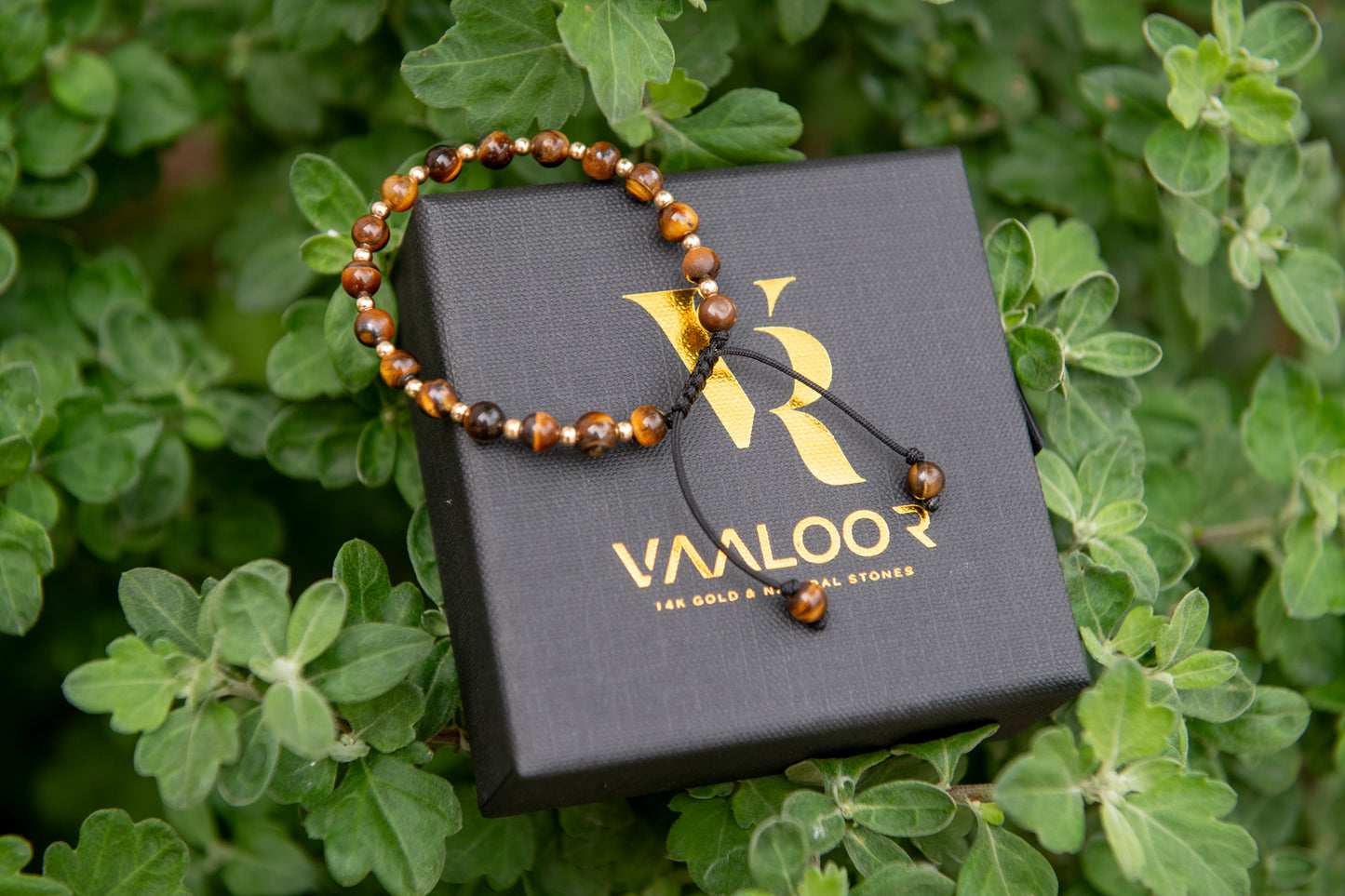 Vaaloor 14k Solid Gold & Brown Tiger’s Eye Bracelet – Handcrafted in Our London Atelier