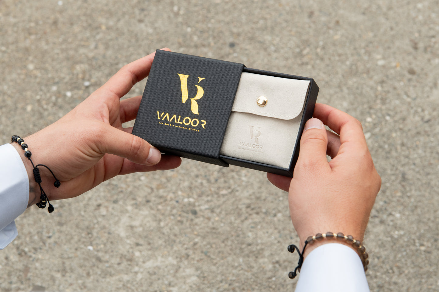 Vaaloor Smoky Quartz & 14k Gold Adjustable Strength