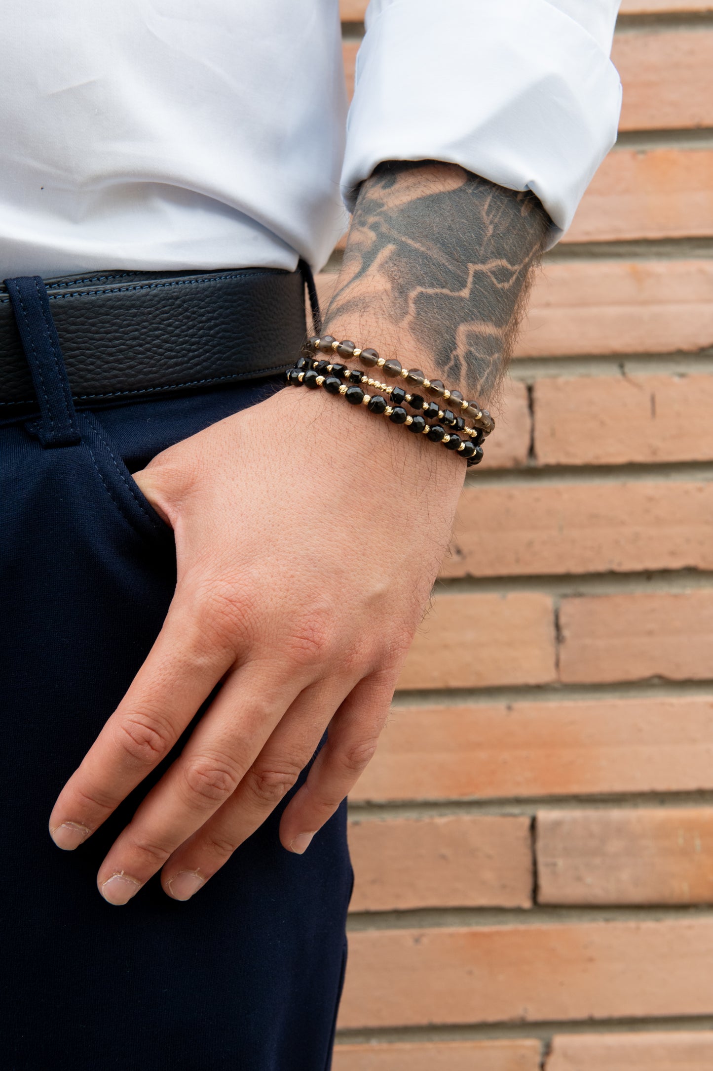 Vaaloor Smoky Quartz & 14k Gold Adjustable Strength